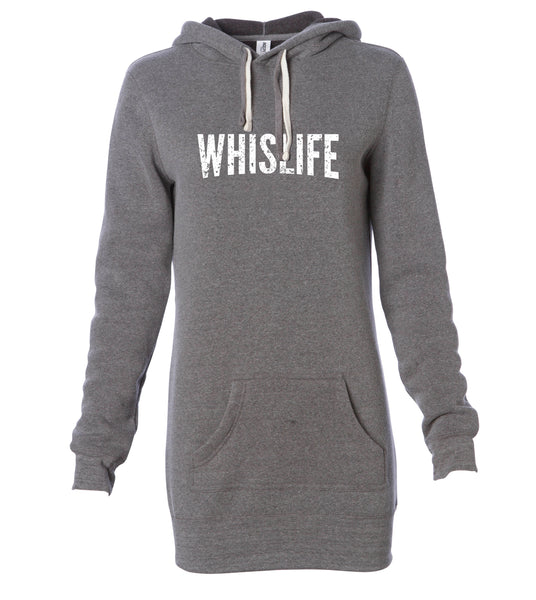 Women's Midweight Dress Hoodie - 10" Distressed Logo