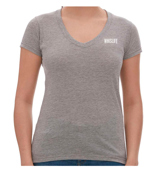 Women's Short Sleeve V-Neck T-Shirt - 2" Solid Logo