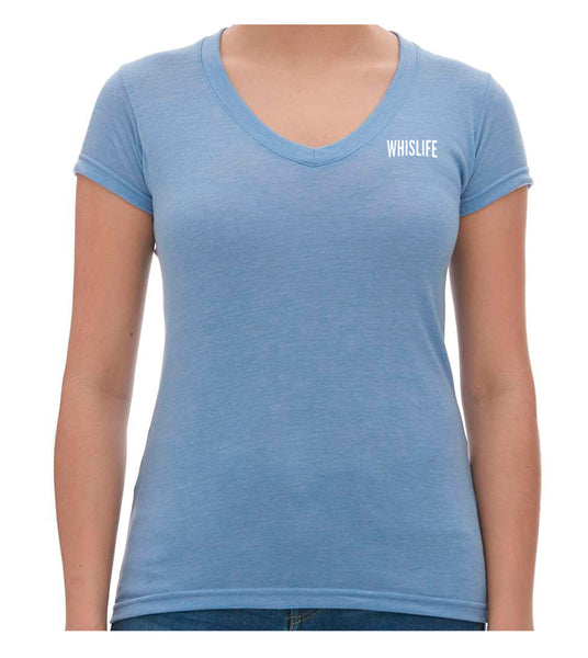 Women's Short Sleeve V-Neck T-Shirt - 2" Solid Logo