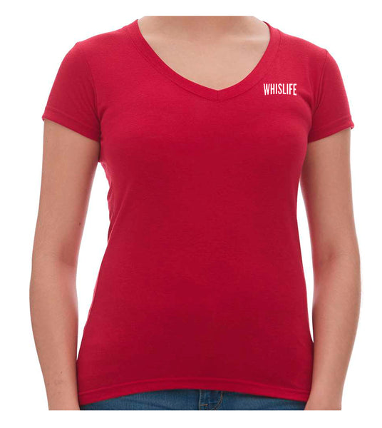 Women's Short Sleeve V-Neck T-Shirt - 2" Solid Logo