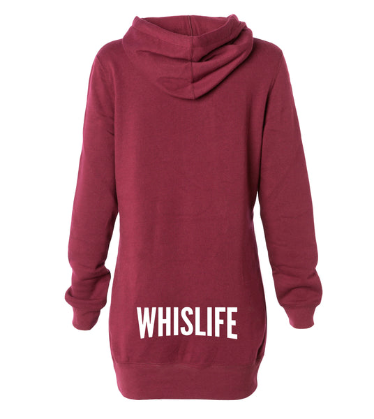 Women's Midweight Pullover Dress Hoodie - 2" Solid Logo