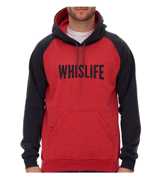 Unisex Raglan Hoodie - 10" Distressed Logo