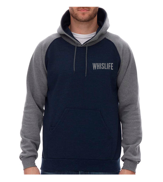 Unisex Raglan Hoodie - 4" Distressed Logo