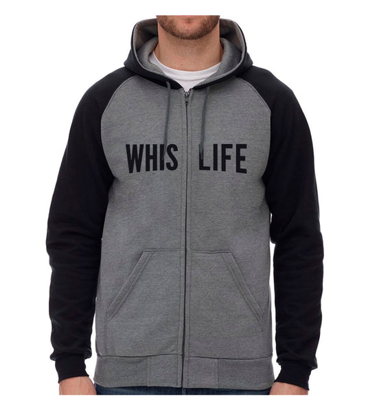 Unisex Raglan Zip Hoodie - 10" Solid Logo