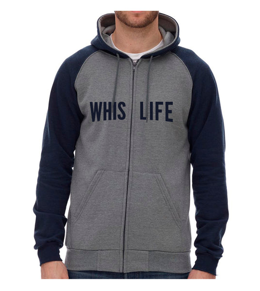 Unisex Raglan Zip Hoodie - 10" Solid Logo