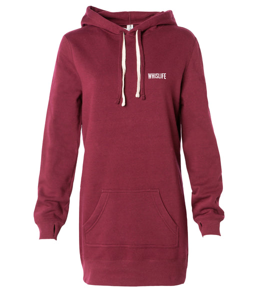 Women's Midweight Pullover Dress Hoodie - 2" Solid Logo