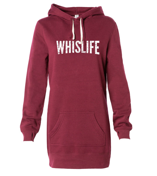 Women's Midweight Dress Hoodie - 10" Distressed Logo