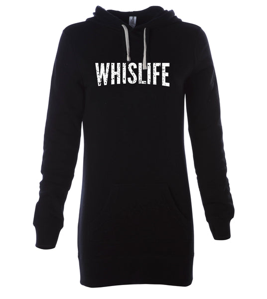 Women's Midweight Dress Hoodie - 10" Distressed Logo