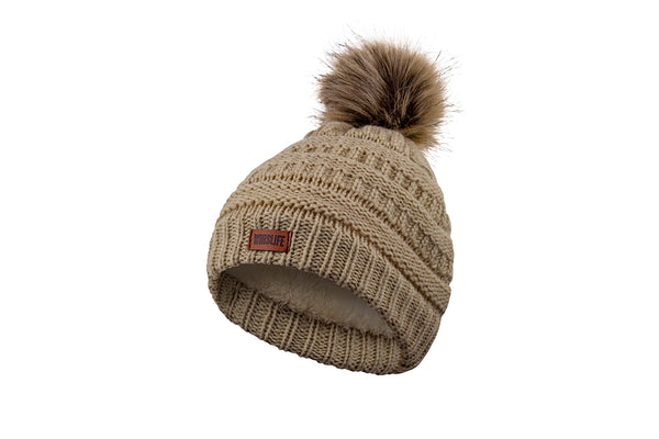 Youth Faux Fur Pom Toque