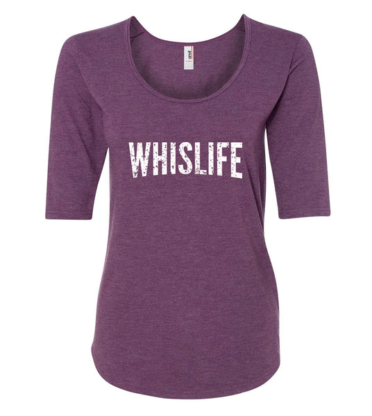 Women's Short Sleeve Triblend Scoop-Neck T Shirt - Distressed Logo