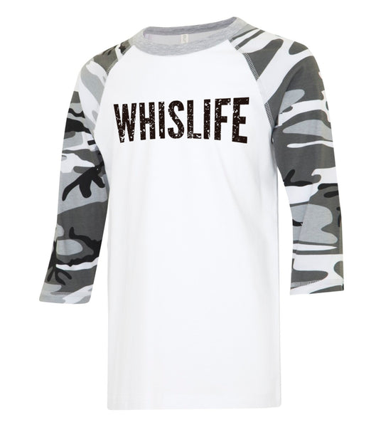 Unisex Baseball T-Shirt - 10" Distressed Logo