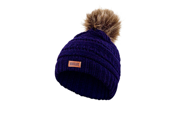 Youth Faux Fur Pom Toque