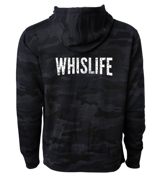 Unisex Lightweight Fitted Zip Hoodie - 4" Distressed Logo