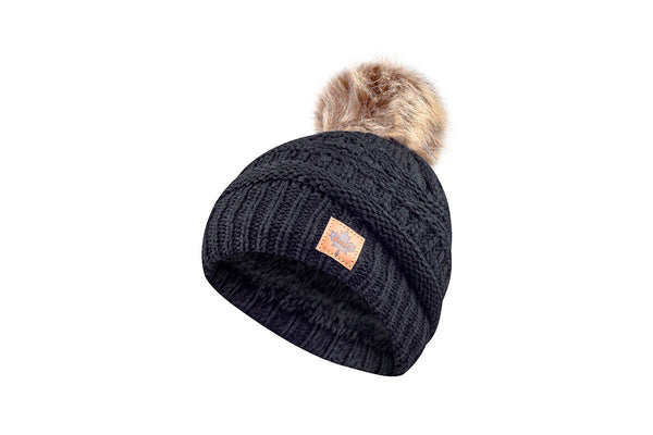 Women's Faux Fur Pom Toque - Maple