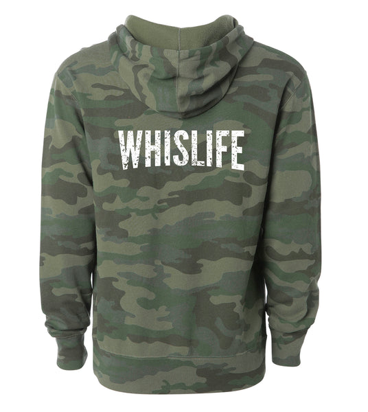 Unisex Lightweight Fitted Zip Hoodie - 4" Distressed Logo