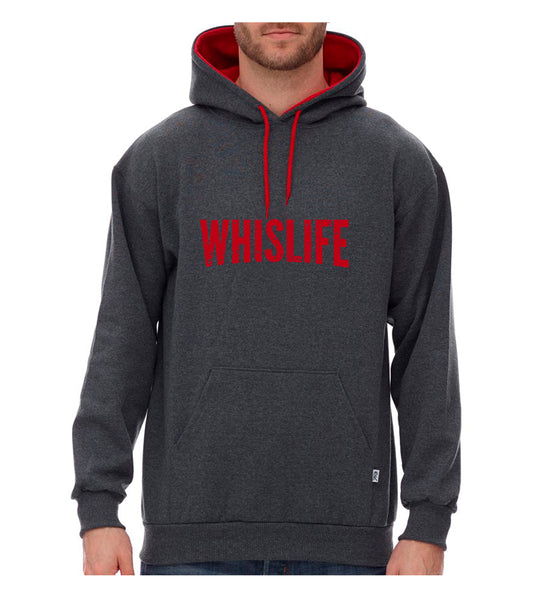 Unisex Two - Tone Hoodie - 10" Distressed Logo