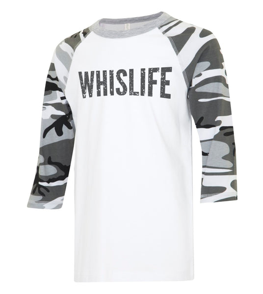 Unisex Baseball T-Shirt - 10" Distressed Logo