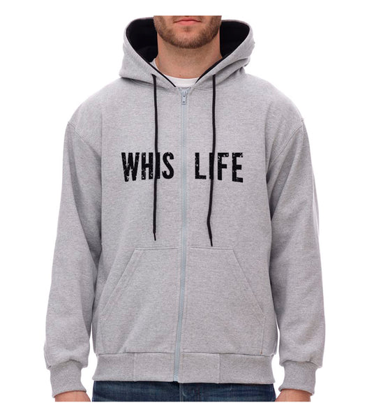 Unisex Two - Colour Zip Hoodie - 10" Distressed Logo