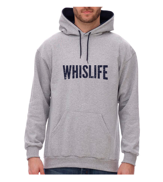 Unisex Two - Tone Hoodie - 10" Distressed Logo