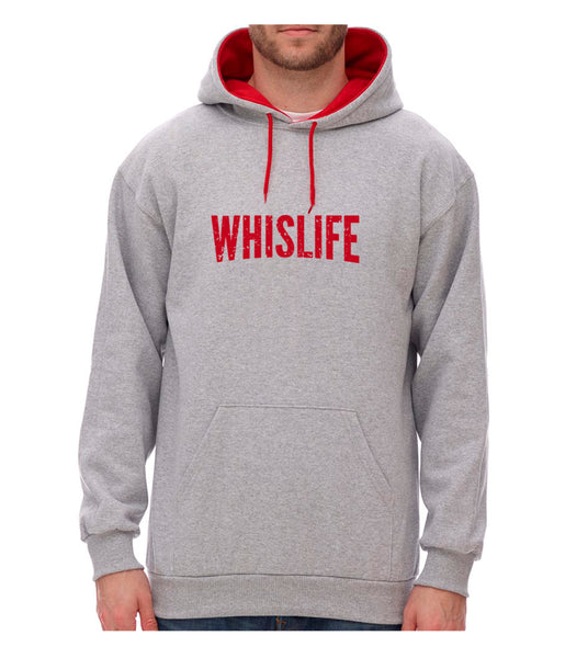 Unisex Two - Tone Hoodie - 10" Distressed Logo