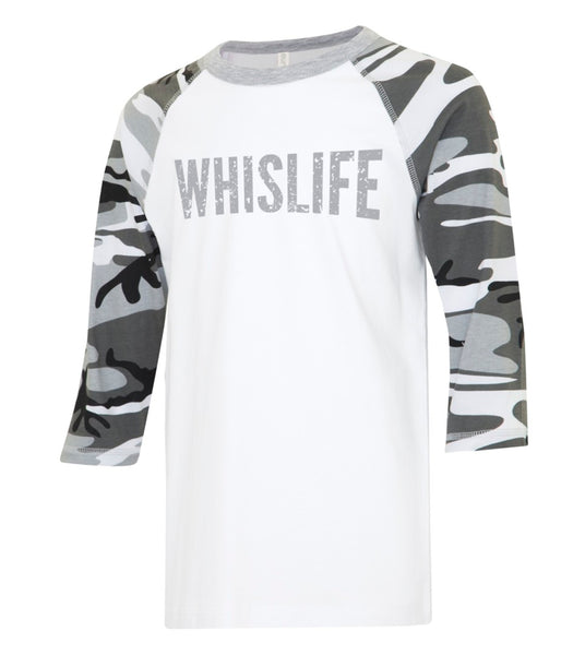 Unisex Baseball T-Shirt - 10" Distressed Logo