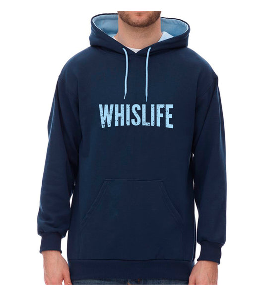 Unisex Two - Tone Hoodie - 10" Distressed Logo