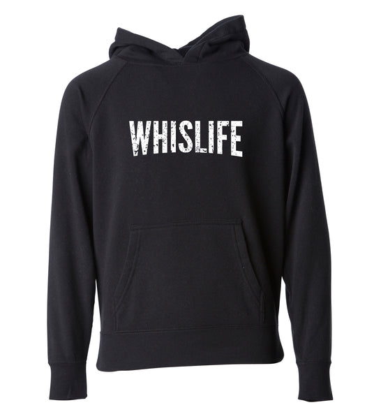 Youth Lightweight Raglan Hooded Pullover - Distressed Logo