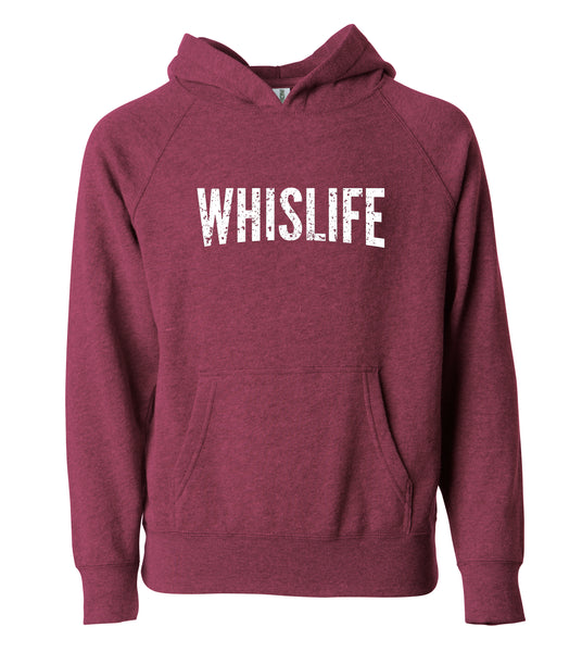 Youth Lightweight Raglan Hooded Pullover - Distressed Logo