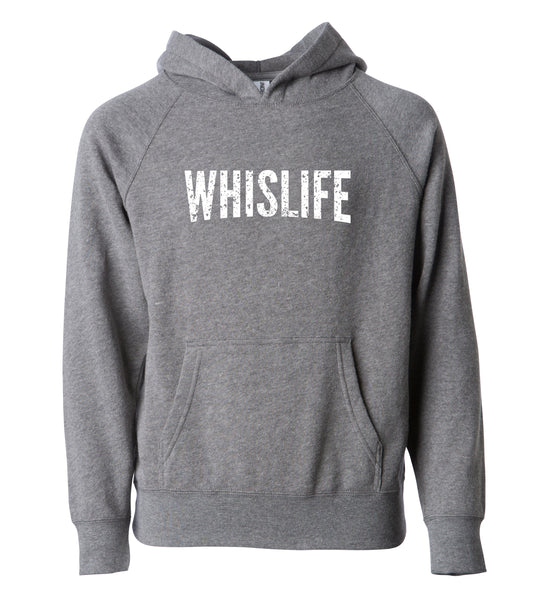 Youth Lightweight Raglan Hooded Pullover - Distressed Logo