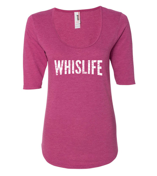 Women's Short Sleeve Triblend Scoop-Neck T Shirt - Distressed Logo