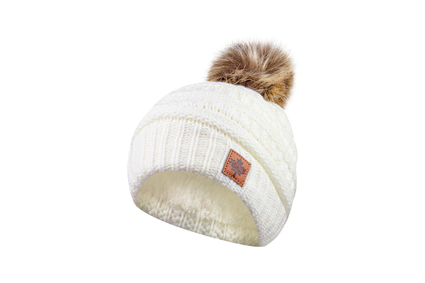Women's Faux Fur Pom Toque - Maple
