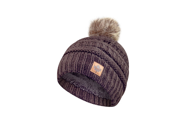 Women's Faux Fur Pom Toque - Maple