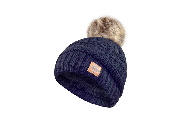 Youth Faux Fur Pom Toque - Maple