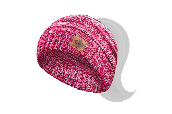 Women's Knitted Ponytail Toque - Maple