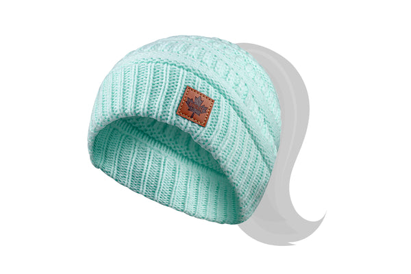 Women's Knitted Ponytail Toque - Maple
